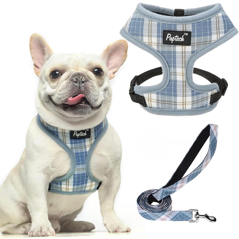 PUPTECK Soft Mesh Harness & Leash Set Pet Comfort Padded Vest No Pull Harnesses